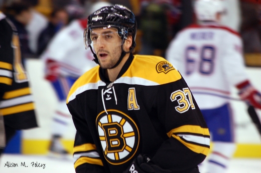 Patrice Bergeron is Boston's "Mr Everything" and the team will need him to be that and more at age 30. (Photo courtesy of Alison M. Foley)