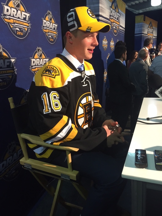 Trent Frederic was Boston's 2nd choice, 29th overall, in the 2016 NHL Entry Draft